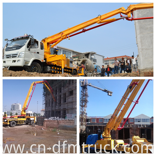 concrete pump truck working